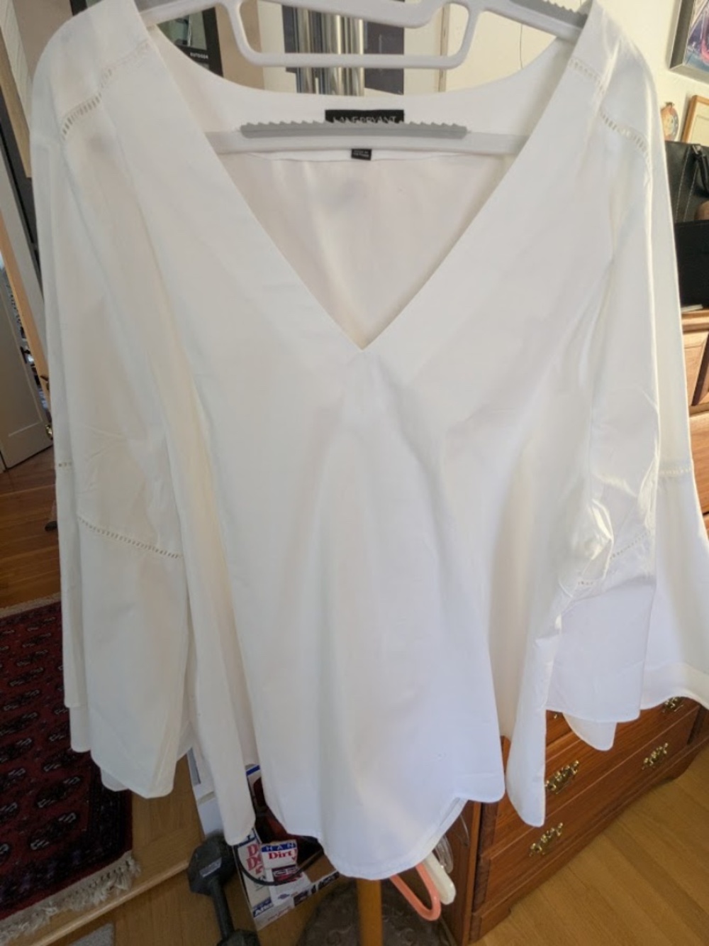 Lane Bryant White Popover With Simple Eyelet Elements, 22/24